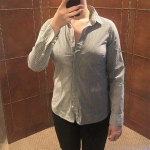 J. Crew Black and White Stripe Button Down